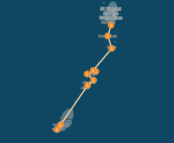 Grenadines One Way Itinerary